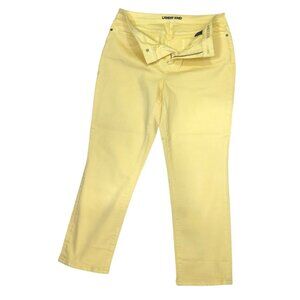 Lands End Jeans High-Rise Slim Ankle Womens 16 P Yellow Cotton Blend New
